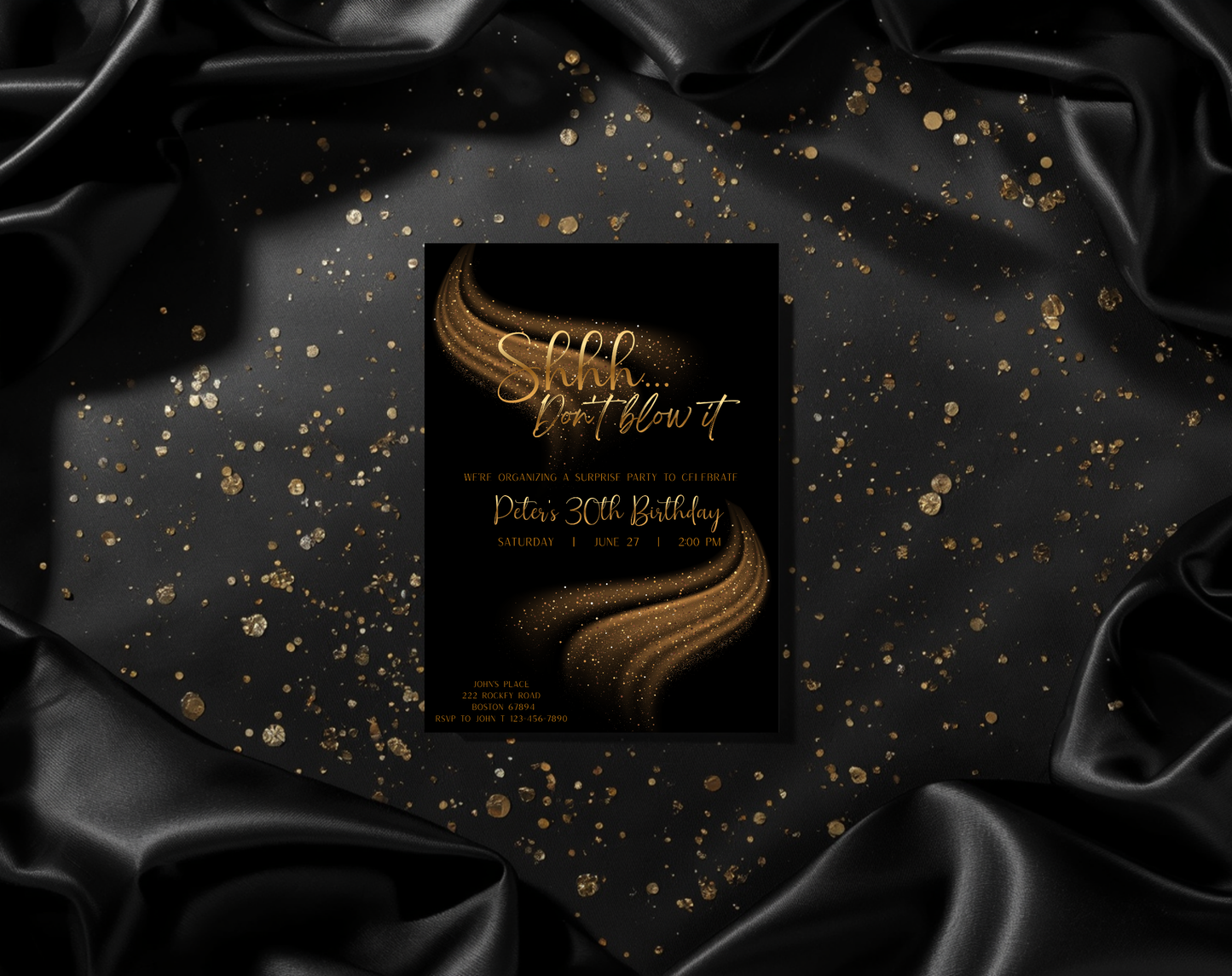 Surprise 30th Birthday Invitation Template | Editable Canva Template | 5x7in & WhatsApp | Digital Download