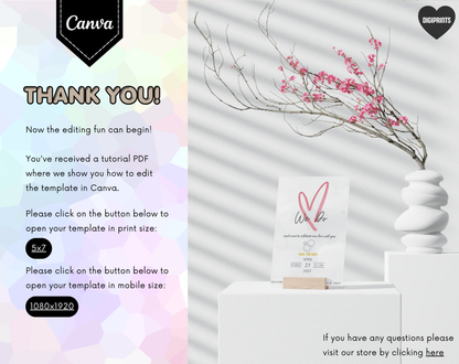 We Do Wedding Invitation Template | Editable Canva Template | 5x7in & WhatsApp | Digital Download