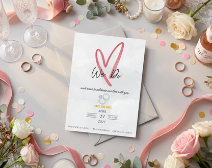 We Do Wedding Invitation Template | Editable Canva Template | 5x7in & WhatsApp | Digital Download