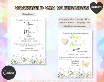 Jungle Dieren Kinderfeestje Uitnodigingstemplate Beige | Bewerkbare Canva Template | A5, A6 & WhatsApp | Digitale Download