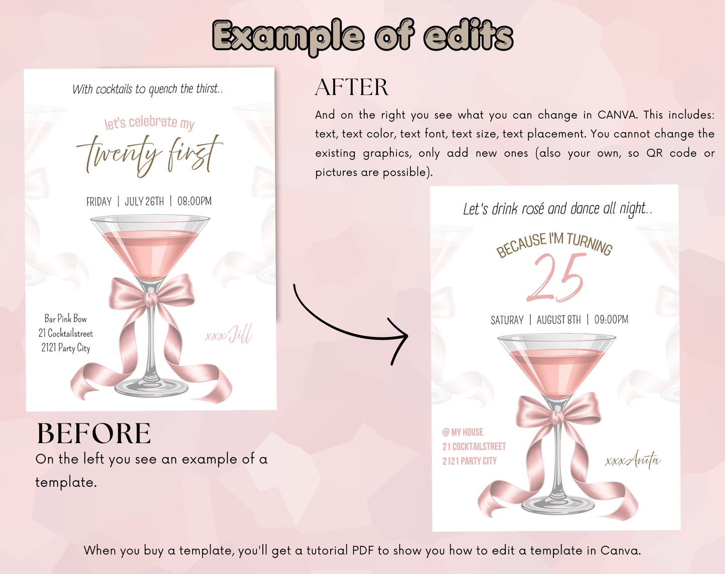 24th Birthday Tequila Sunrise Invitation Template | Editable Canva Template | 5x7in & WhatsApp | Digital Download